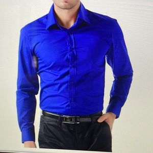 Paul Jones  Long Sleeve Royal Blue Button Up Shirt 3XL NWOT